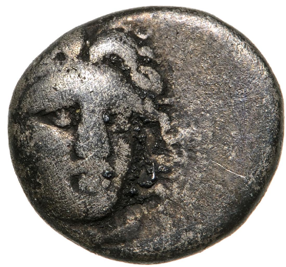 Mylasa, AR Trihemiobol (9 mm, 0.85 g), Hidrieus, Satrap: Head of Apollo facing / I?PI around star. BMC 7. VF 3791