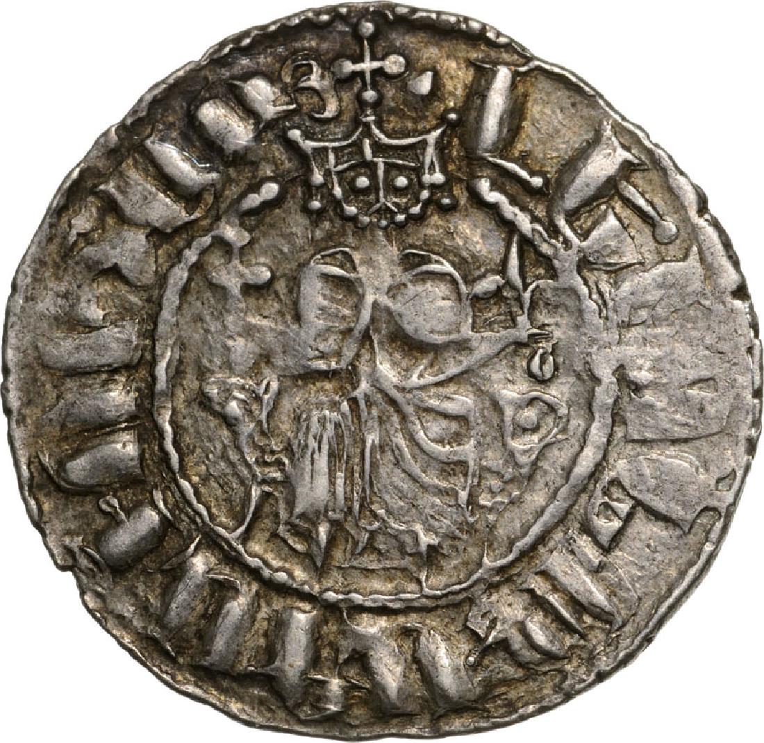 Armenia, Levon I (1199-1218), AR Tram (26 mm, 2.6 g): Enthroned king / cross between two lions. Bedoukian 82ff. VF+ 4120