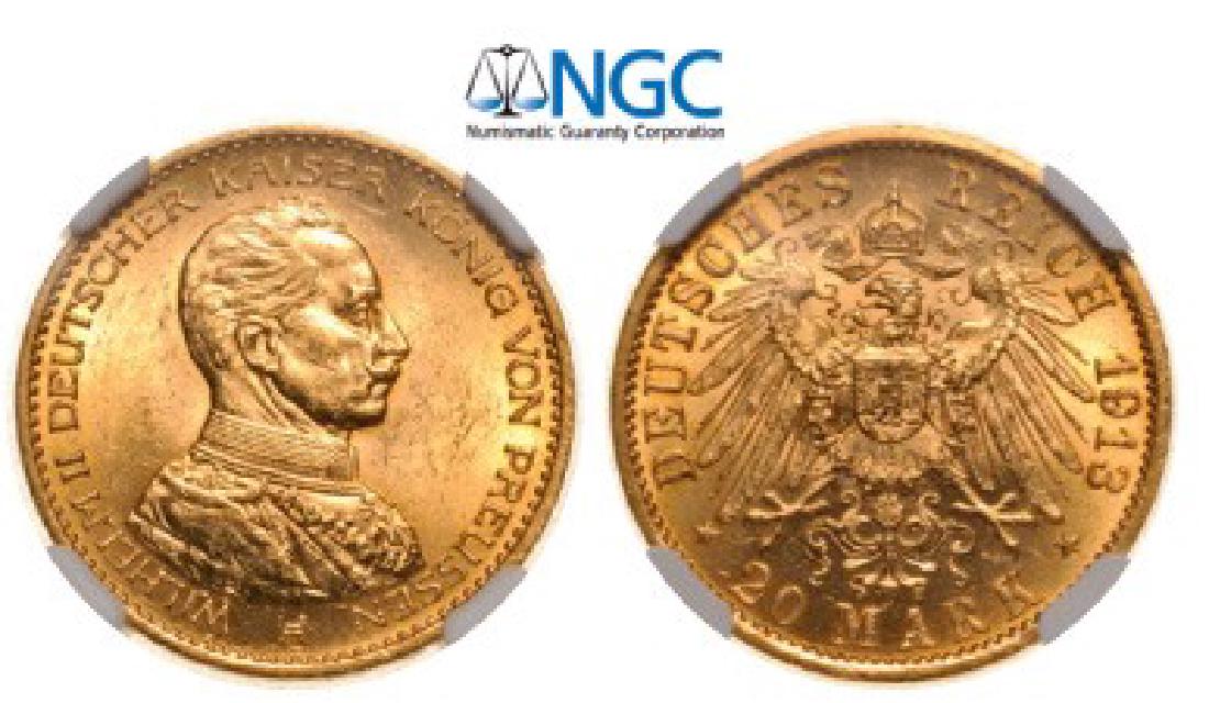 Prussia, Wilhelm II (1888-1918), 20 Mark 1913 A, (1 of 1)
