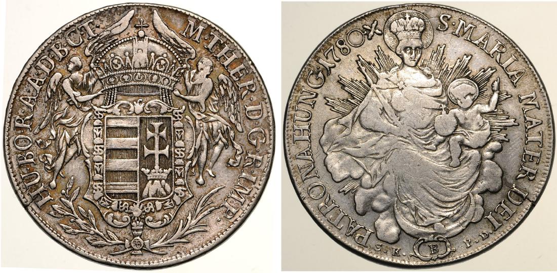 Maria Theresia (1740-1780) Taler 1780 SK-B-PD -: Silver 27.65 g. Dav. 1133. VF+ XA 10