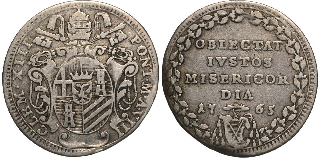 Papal States, Clemens XIII (1758-1769), AR Giulio (23 (1 of 1)