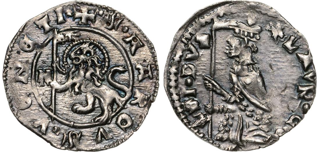 Venice, Lorenzo Celsi (1361-1365), AR Soldino (15 mm,: Doge / Lion. Biaggi 2837. XF 4565