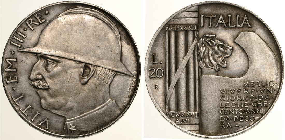 Vittorio Emanuele III(). 5 Lire 1928 year 6. Ten-year (1 of 1)