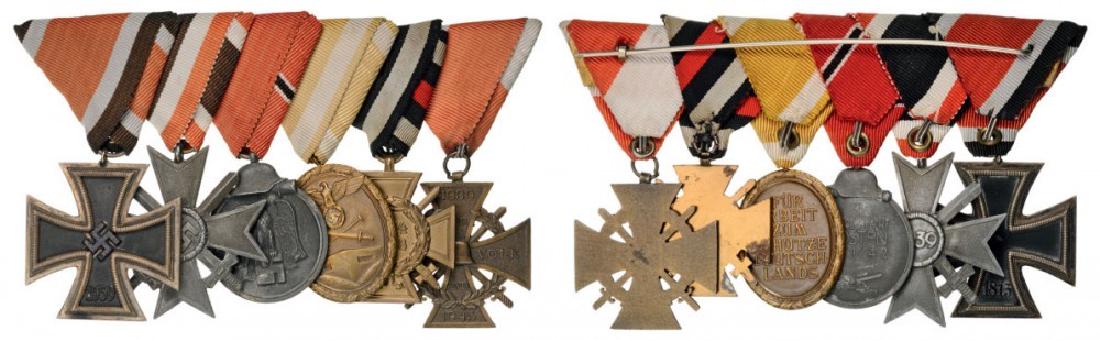 Medal bar with 6 Decorations mounted on triagular (1 of 1)