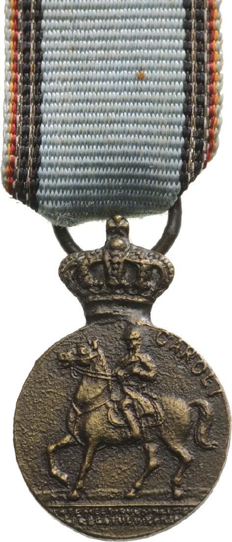 The Centennial Medal Miniature, instituted on 5th of: Breast Badge, 20x12 mm, Bronze, on obverse the King on horseback, on reverse the years 1839â€“1939, with original ring. I-