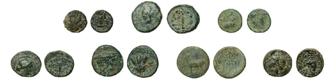 Lot of 7 AE different greek cities (1 of 1)