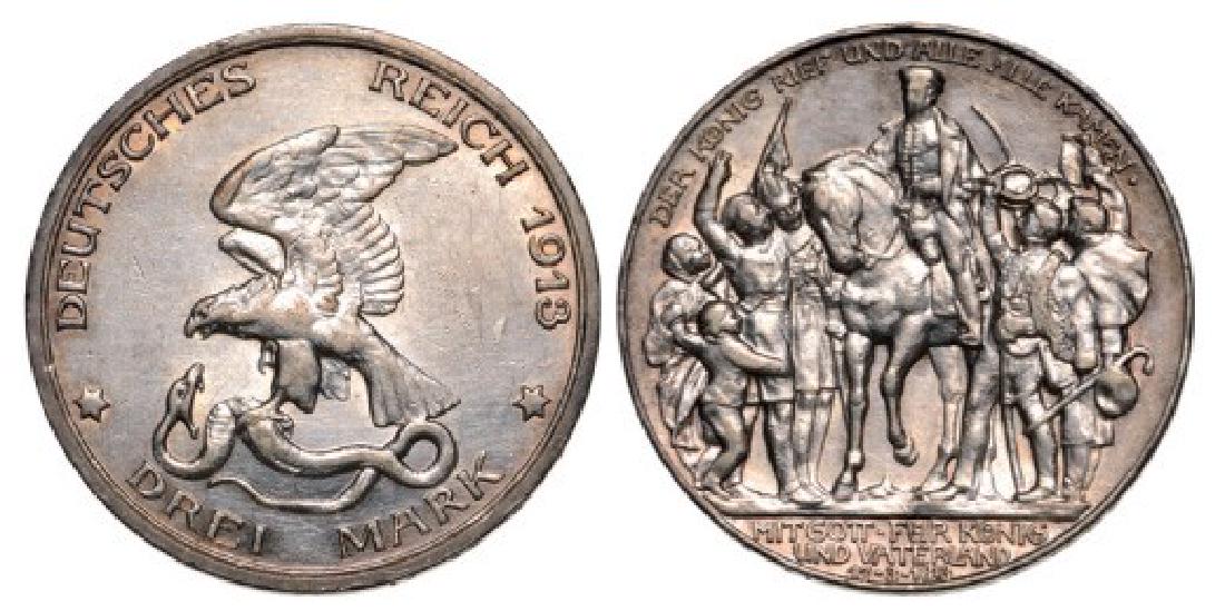 Prussia, Wilhelm II (1888-1918), 3 Mark 1913 A, Silver (1 of 1)