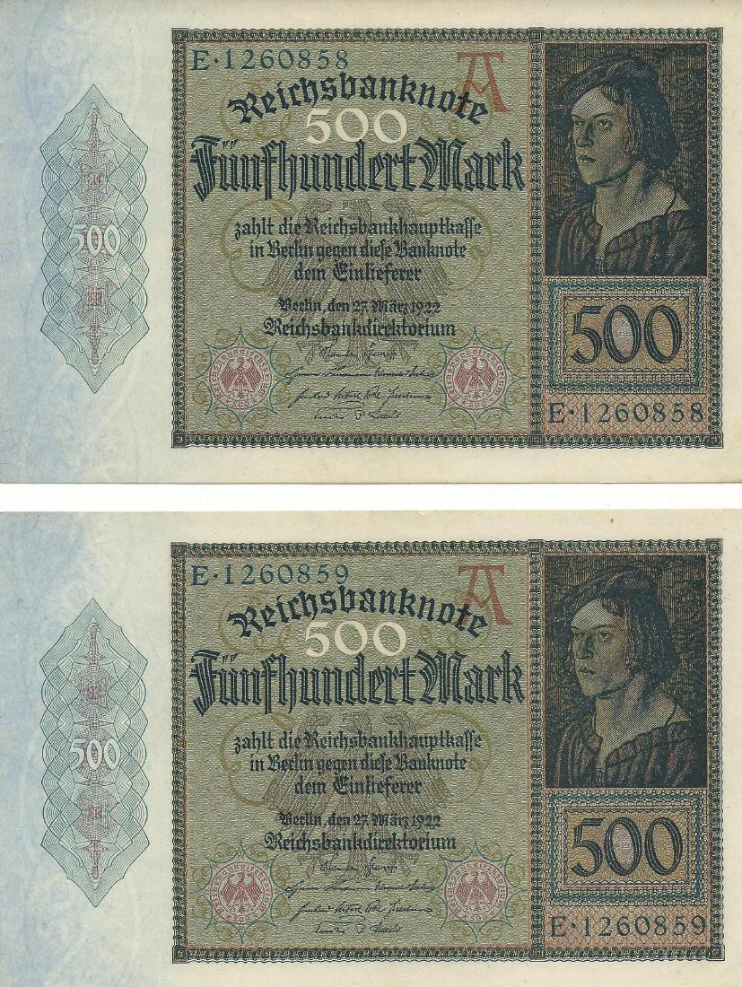 Lot of 2x 500 Mark 1922 (1 of 2)