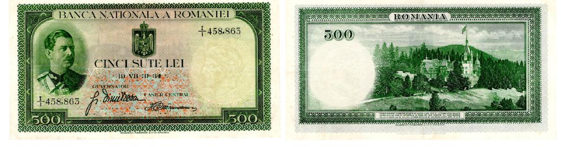 500 Lei (31.7.1934) dated 31 st of July 1934 (1 of 1)