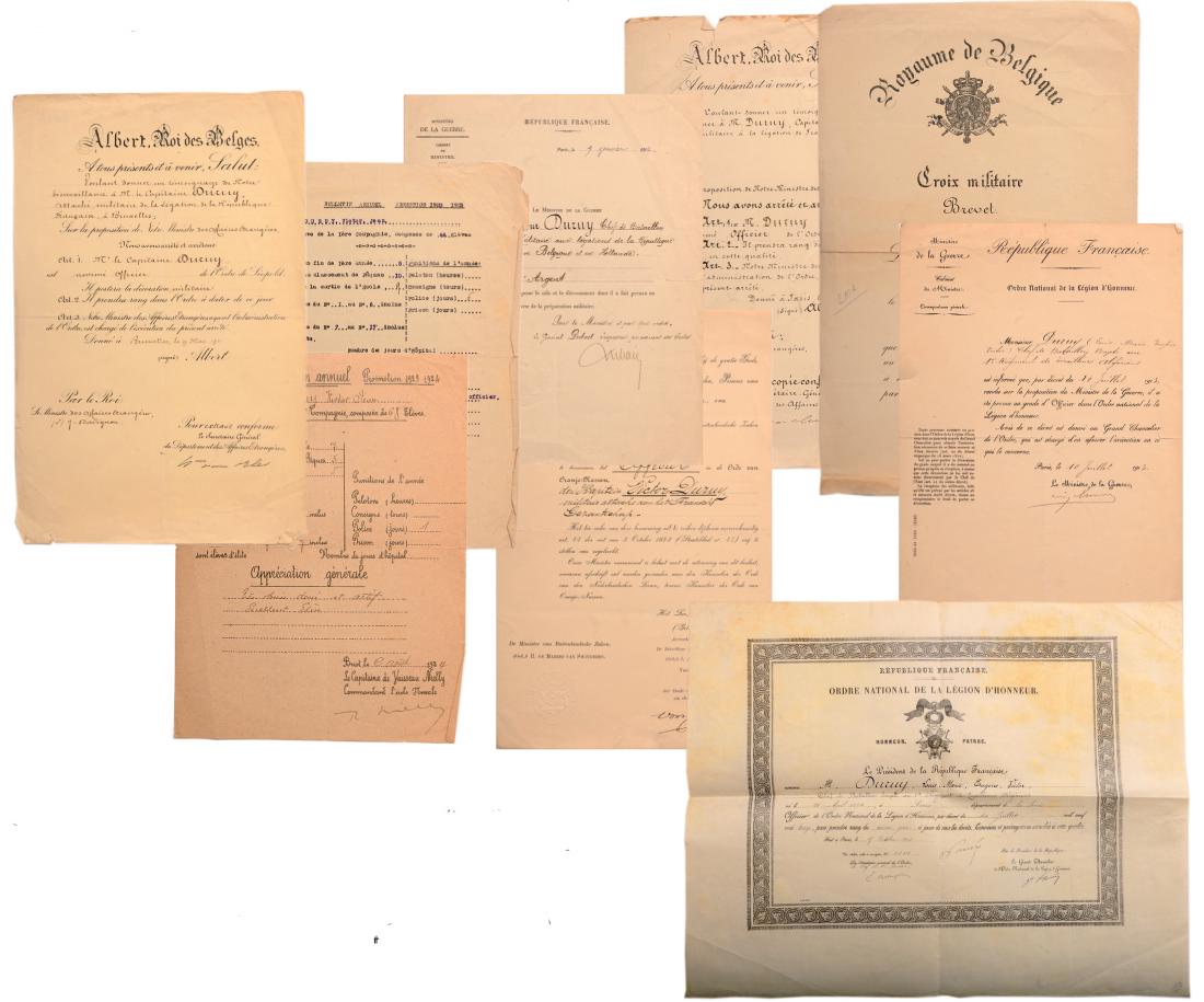A lot of 9 Diplomas and Documents awarded to a French (1 of 1)