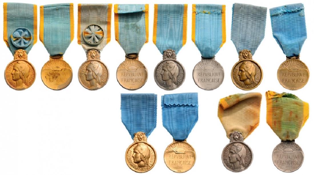 Lot of 7 Sports Honor Medals, 1st Class (2), 2nd Class (1 of 1)