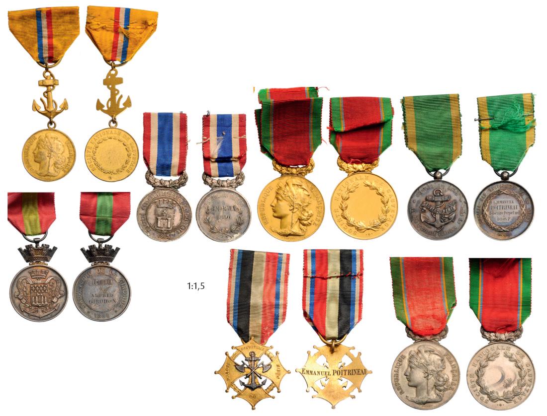 Lot of 7 Medals of various Rescuers Societies (Gironde, (1 of 1)