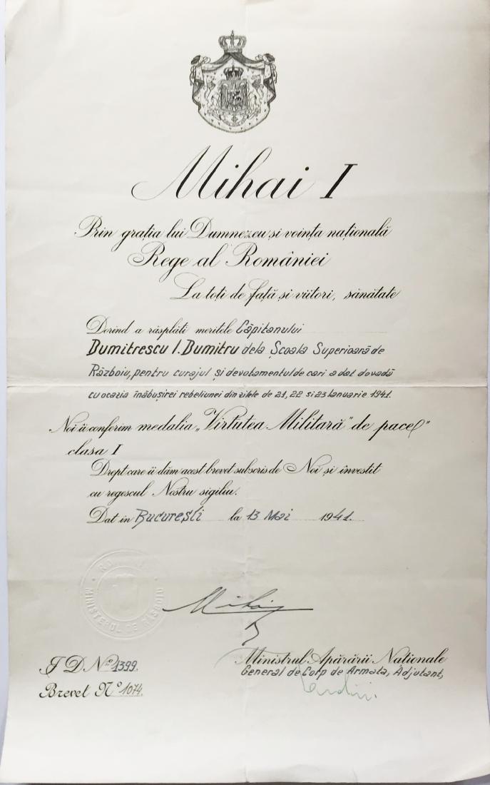 Military Virtue Medal, 1st Class, 1872, to a Romanian (1 of 1)