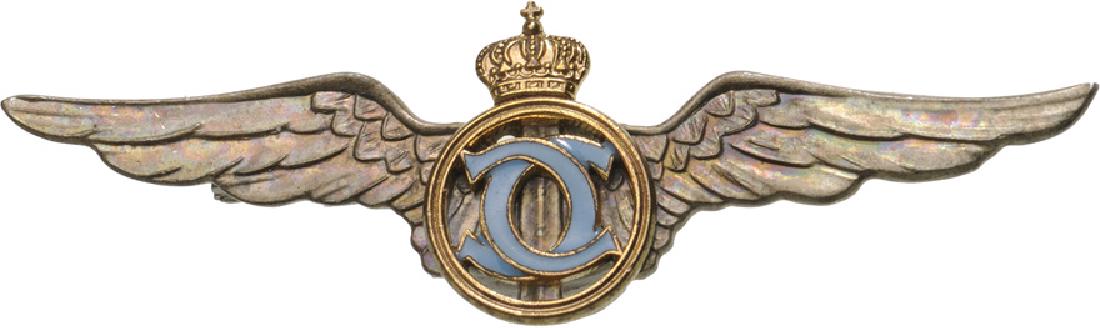 Pilot Badge for Graduates of the "Sport â€š Tourism": Breast Badge, 55x20 mm, silvered Bronze, with thin pin on reverse, I.M.S.P.R. 233. Rare! I R!
