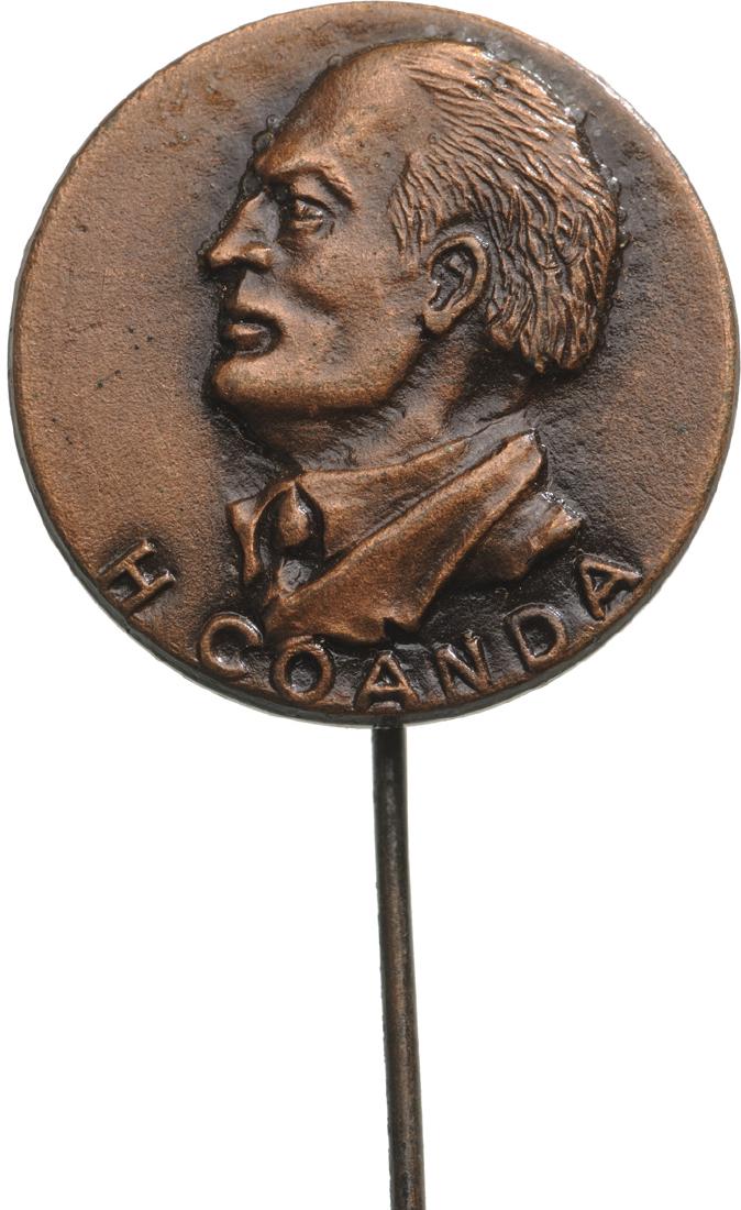 Henri Coanda Pin: Pin, 42x20 mm., Bronze. I-