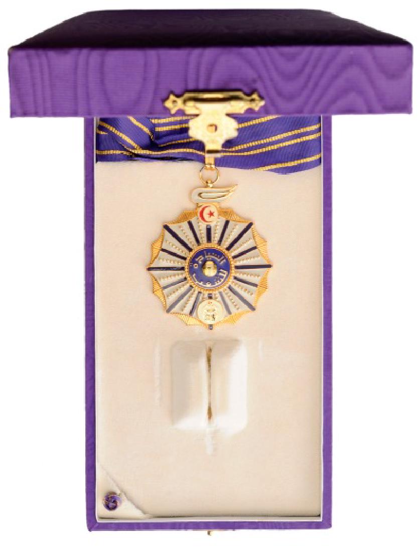 ORDER OF 7TH OF NOVEMBER: Commanderâ€™s Cross, 3rd Class, instituted in 1988. Neck Badge, 65 mm, gilt bronze, makerâ€™s mark â€œArthus Bertrand, Parisâ€, obver