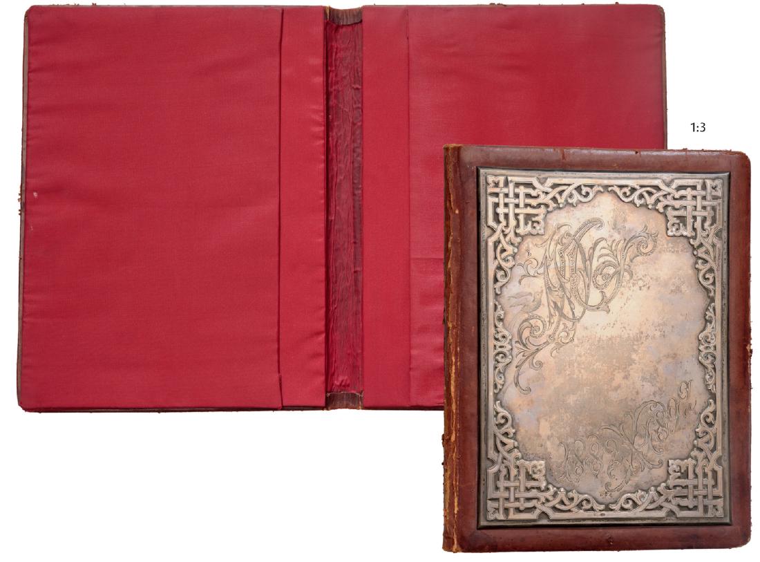 Smart desk pad "portofolio" in leather and silver (1 of 1)