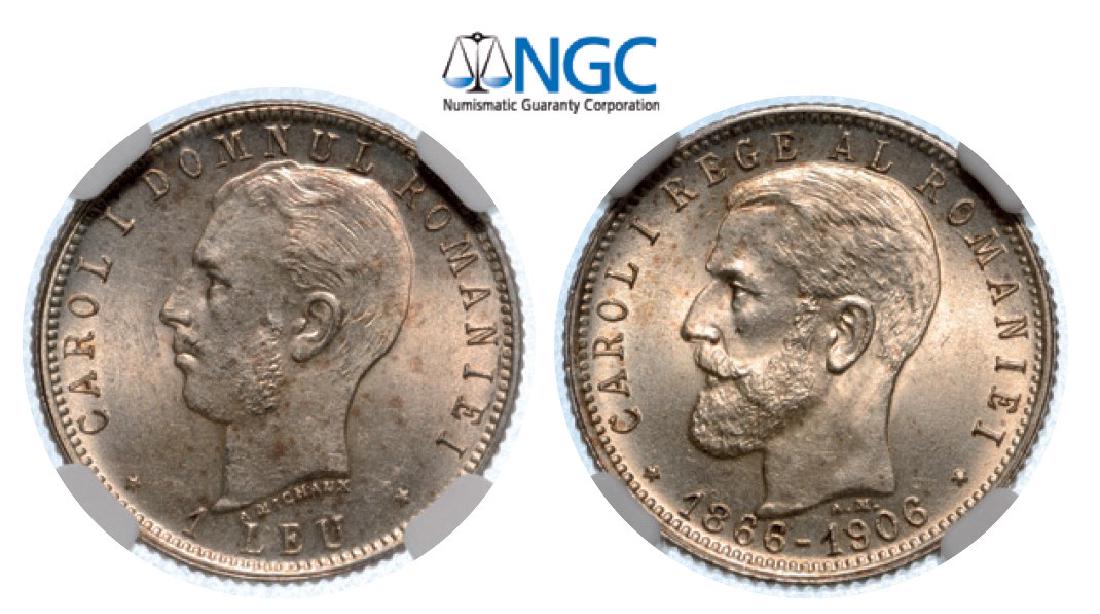 1 Leu 1906, struck for the 40th Anniversary of Reign, (1 of 1)