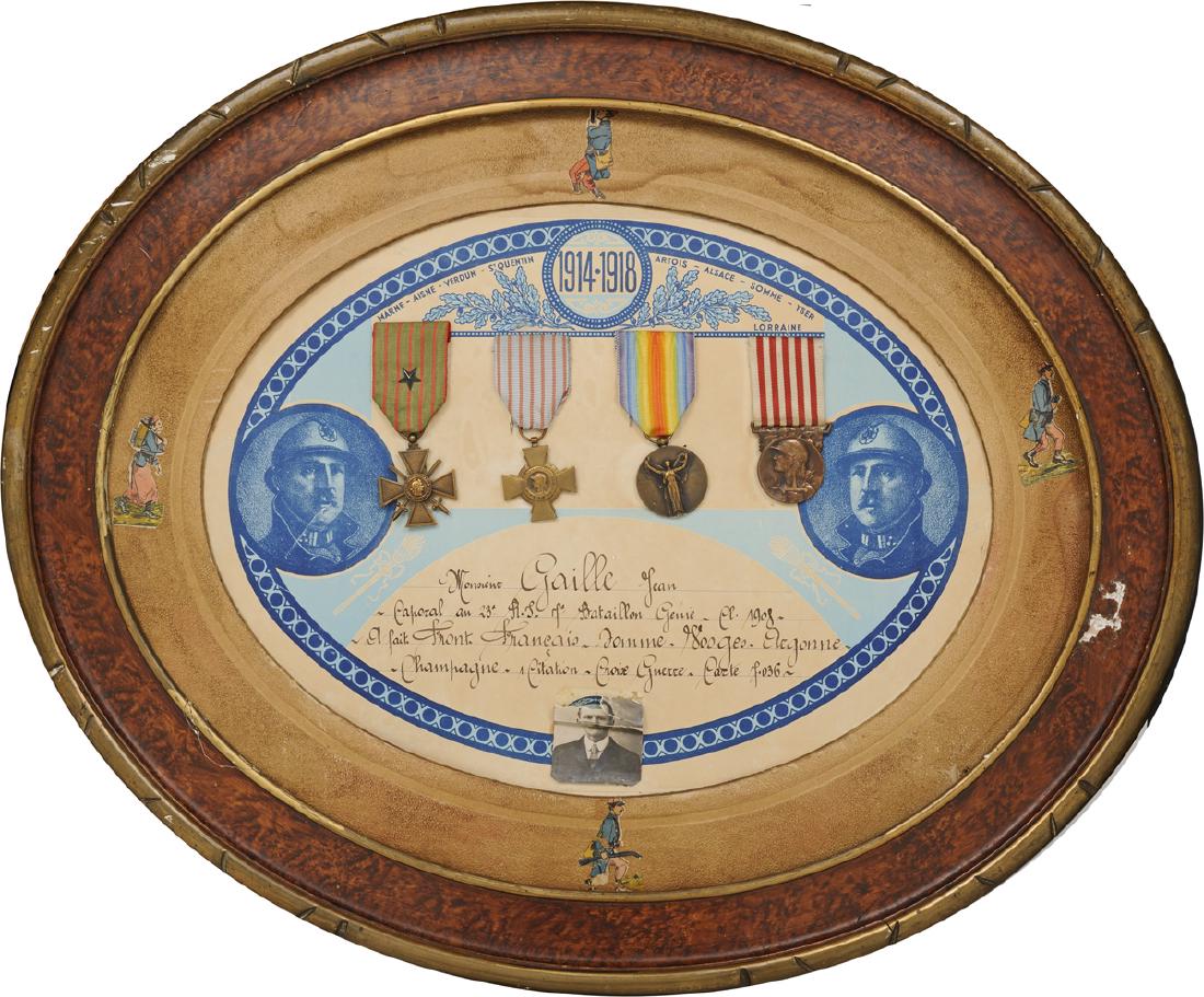 Framed Veteran Group of 4 Decorations, 1st WW (1 of 2)
