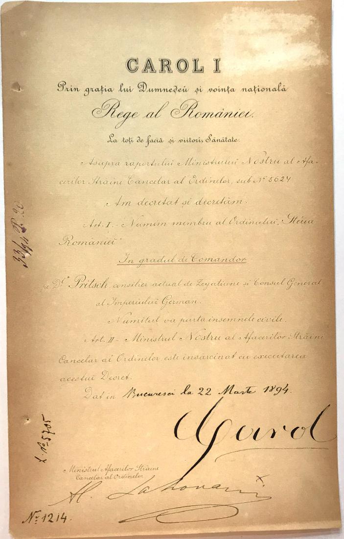 ORDER OF THE STAR OF ROMANIA, 1864, to the General (1 of 1)