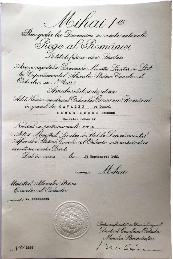 ORDER OF THE CROWN OF ROMANIA, of a German Consular (1 of 1)
