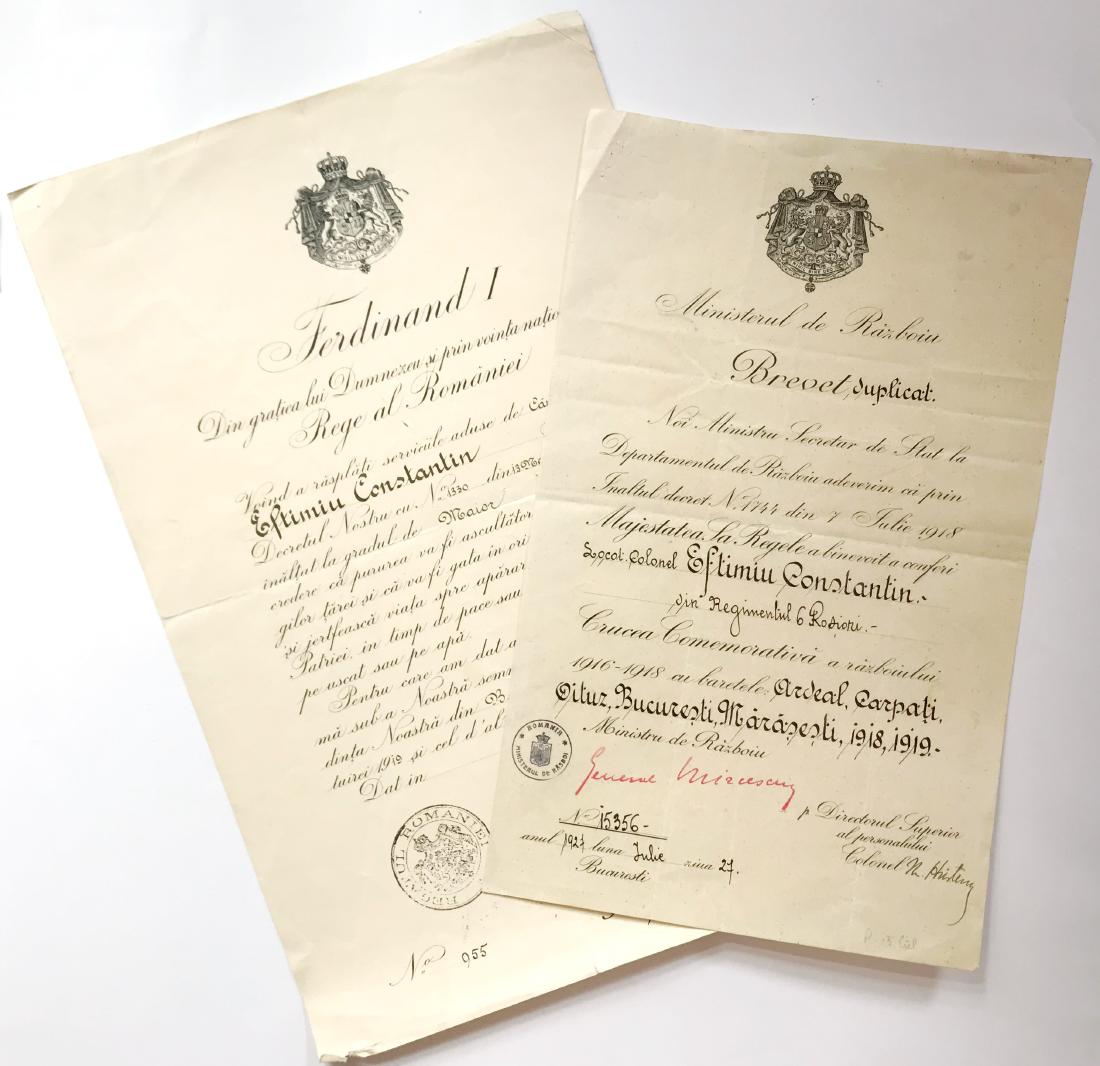 Personal Group of 2 Documents of a Romanian Lieutenant (1 of 1)