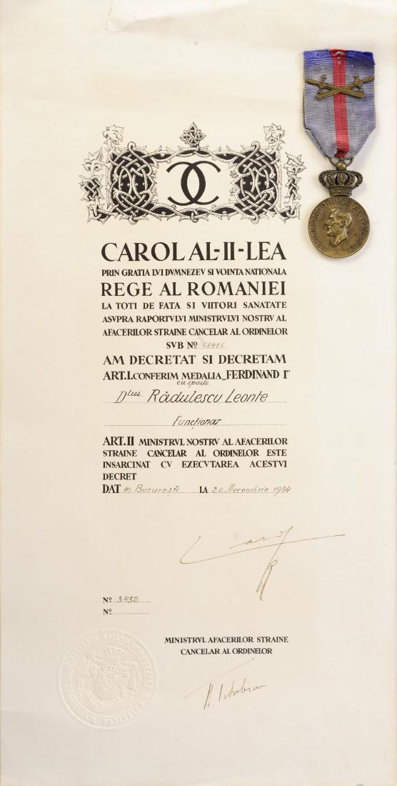 Medal of Ferdinand I, instituted on 10th of May 1929 by (1 of 2)