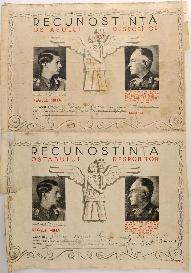 Lot of 2 Documents WW2, King Mihai and Marshall (1 of 1)