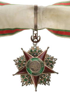 Order of Charity (Sefkat Nishani): 3rd Class Badge, Instituted in 1878, to be awarded upon ladies for exceptional merit in the help and care of wounded and victims of accidents and catastrophes, generally awarded also as a diplomatic r