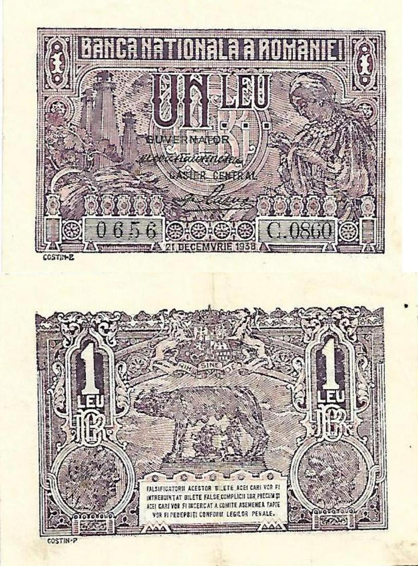 1 Leu (28.10.1937, 21.12.1938) dated 21 st of December (1 of 1)