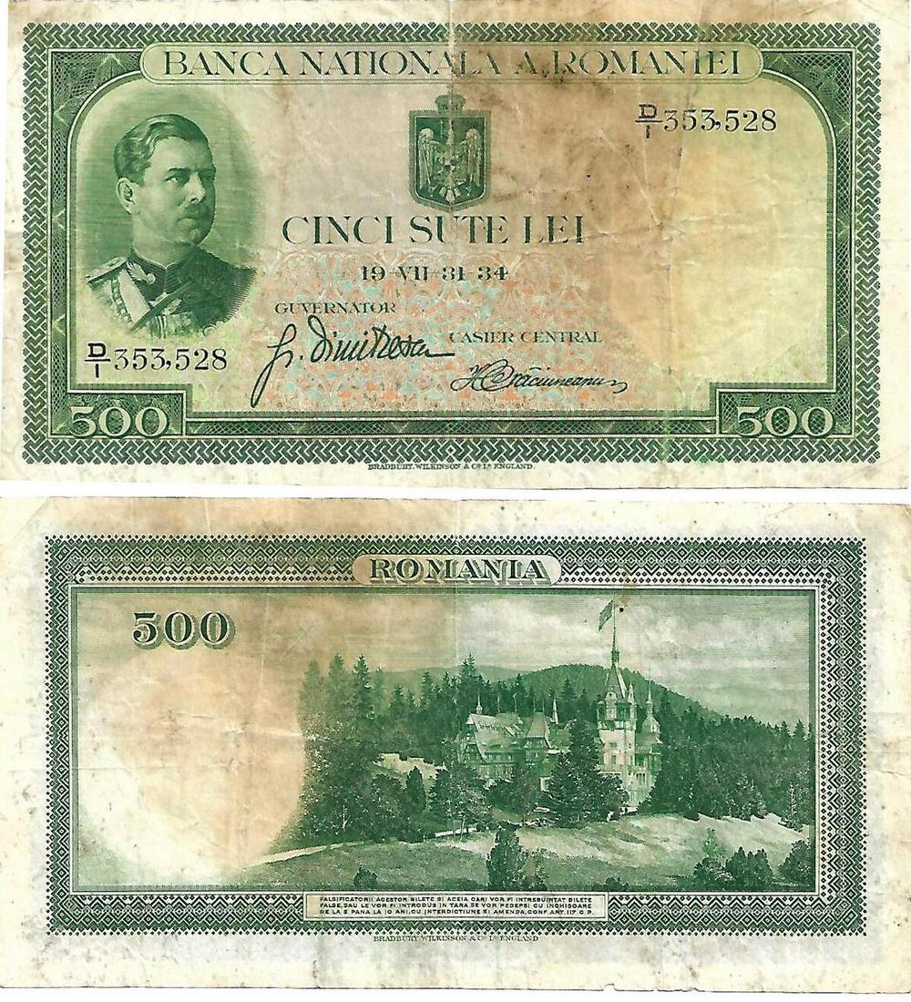 500 Lei (31.7.1934) dated 31 st of July 1934 (1 of 1)