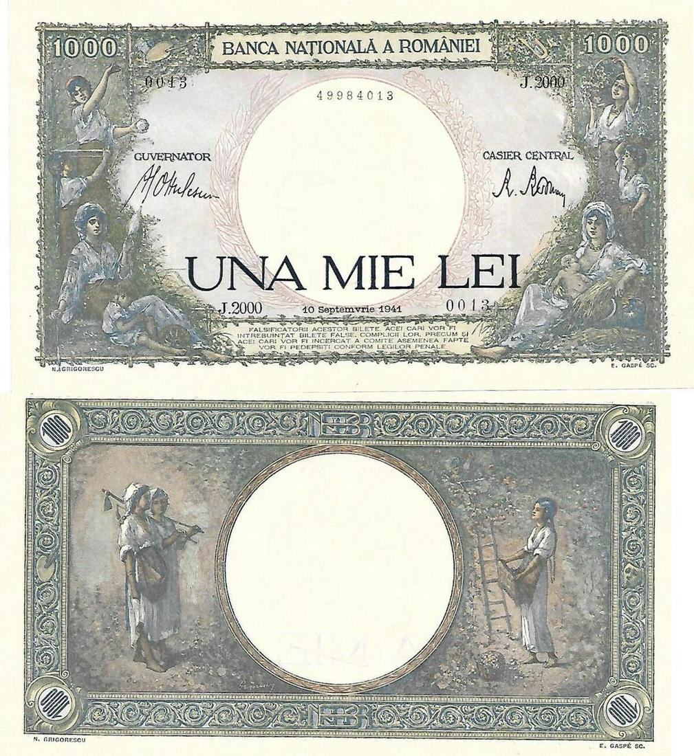 1000 Lei (10.9.1941 - 20.3.1945), dated 10th of (1 of 1)