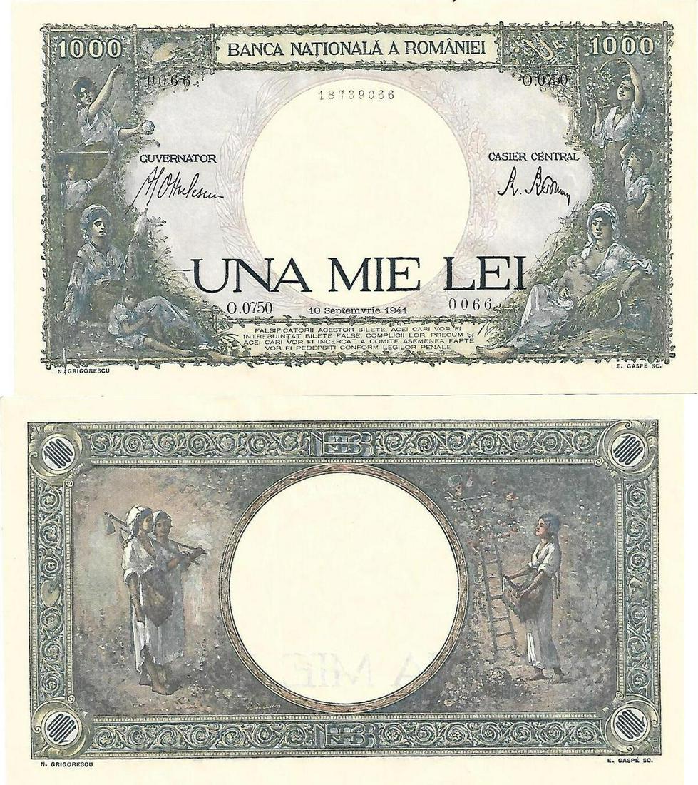 1000 Lei (10.9.1941 - 20.3.1945), dated 10th of (1 of 1)