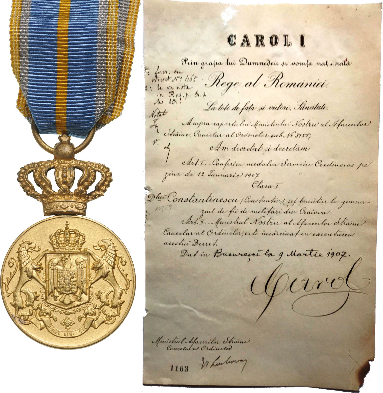 Medal of Faithfull Service, 1st Type, Civil, 1st Class, (1 of 3)