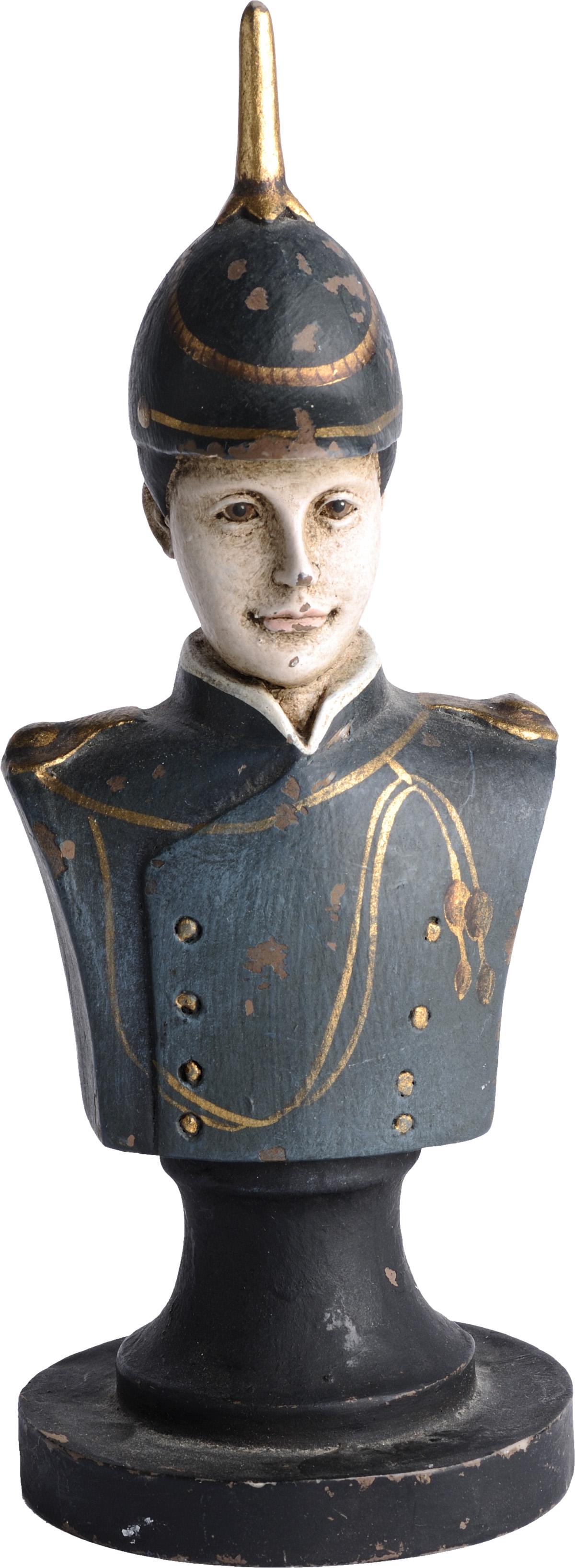 Austria Officer with spiked helmet, Ceramic bust: Height 19.5 cm. Good condition. I-II Country: AUSTRIA