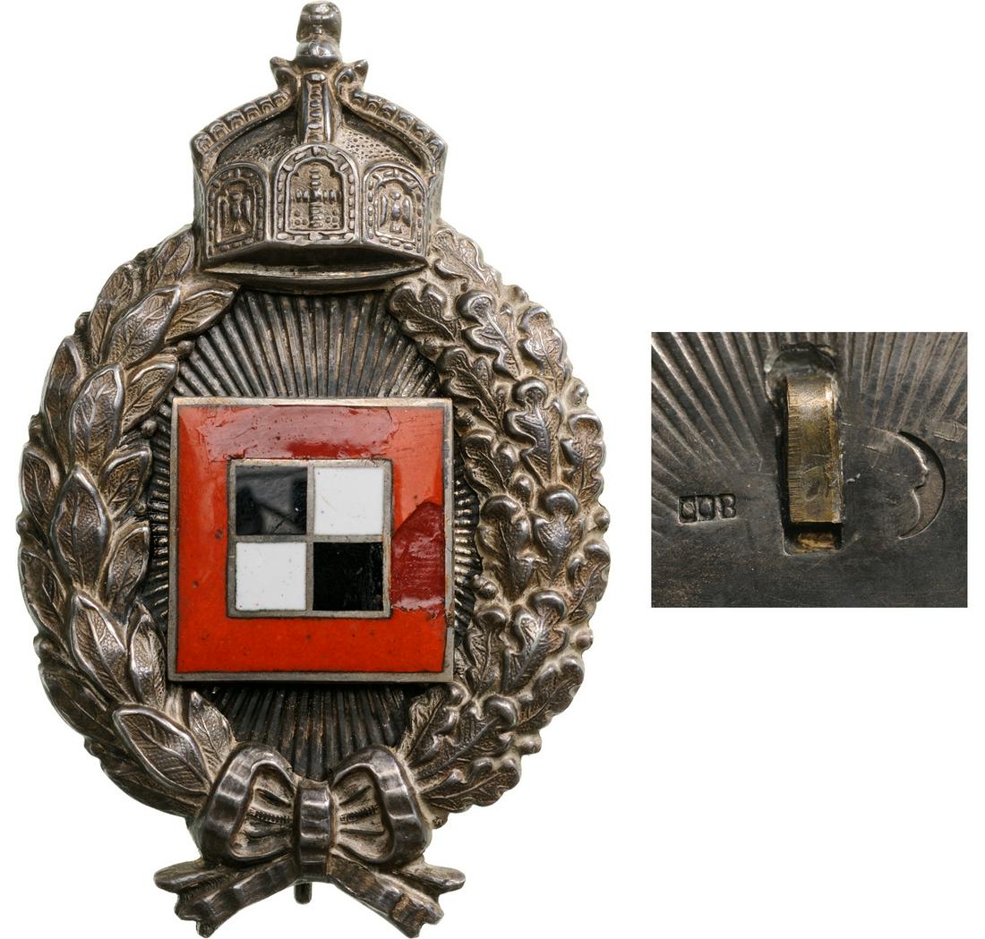 Army Observer's Badge, instituted in 1914: Breast Badge, 72x45 mm, Silver, hallmarked "moon, 800", obverse center enameled, reverse pin. A beautiful solid version! I Country: GERMANY - PRUSSIA