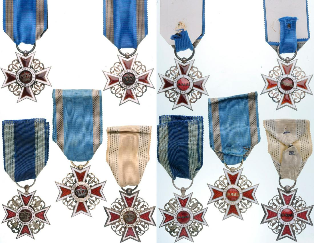ORDER OF THE CROWN OF ROMANIA, 1881, LOT OF 5 (1 of 1)