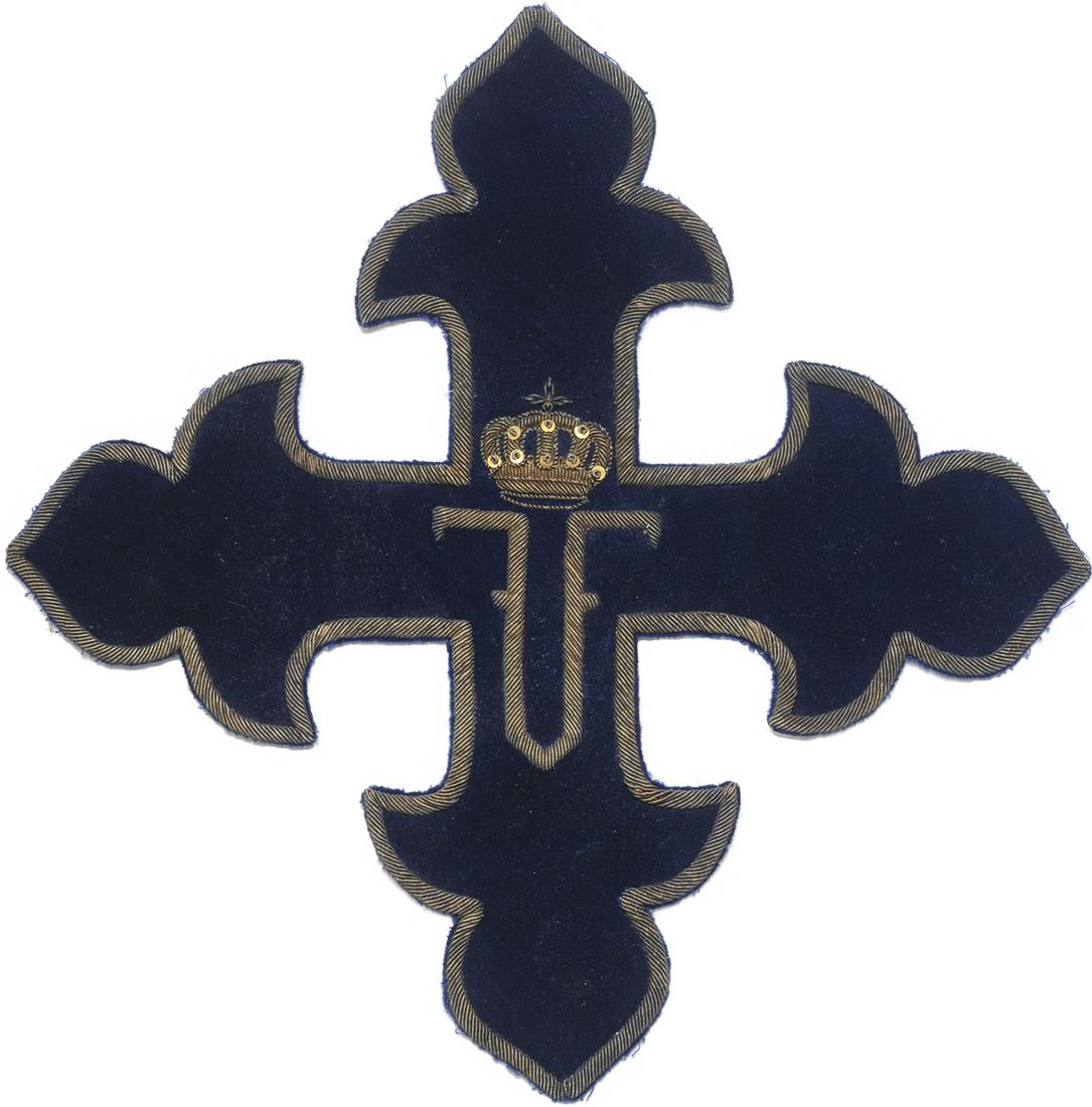 ORDER OF MICHAEL THE BRAVE, 1941: Mantle Star, 15.5x25 cm., maker's mark "Broderia Militara Mihail Dinu, Bucuresti", Velvet and Goldwire. Very rare and superb! I- RR! Country: ROMANIA