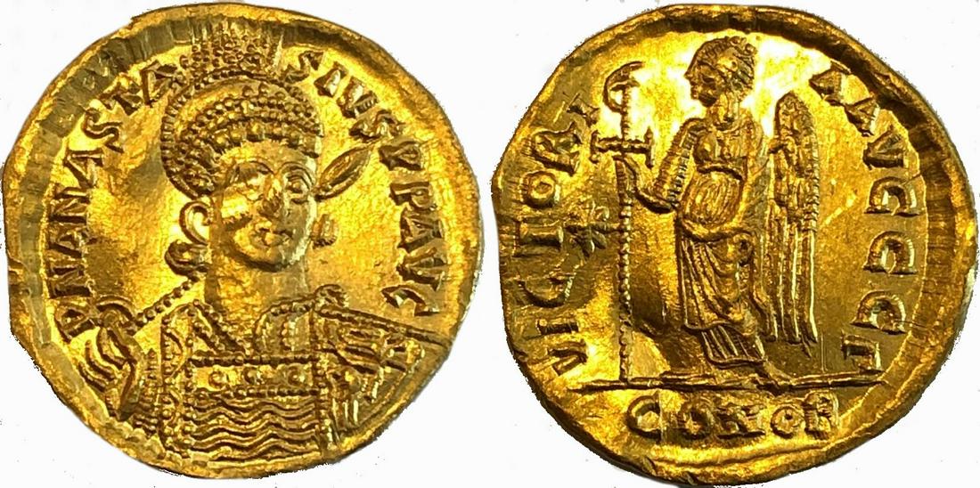Anastasius I (491-518), Solidus, Gold (4.44 g), (1 of 1)