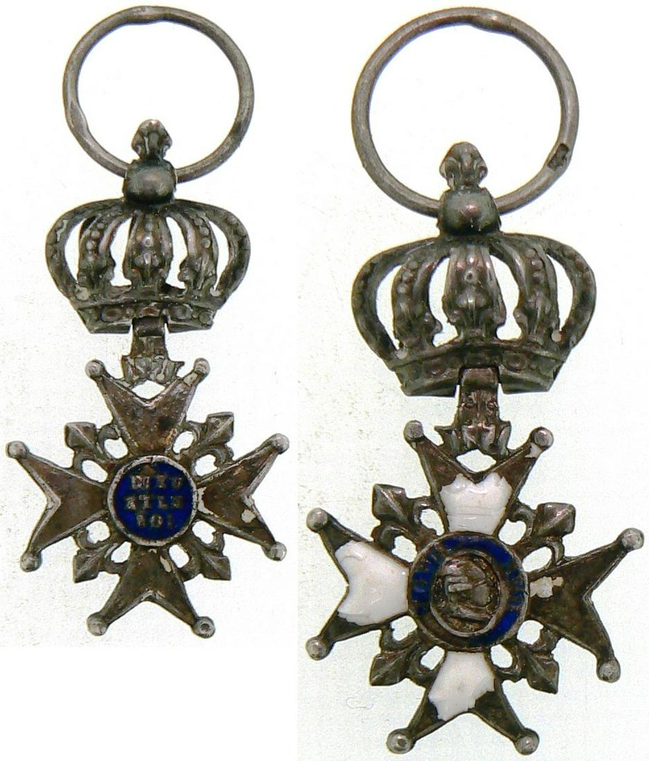 DECORATION OF THE LILY, instituted in 1814: Breast Badge, Silver, 30x15 mm, enameled (cracks), both central medallions silver enameled, original suspension ring. III