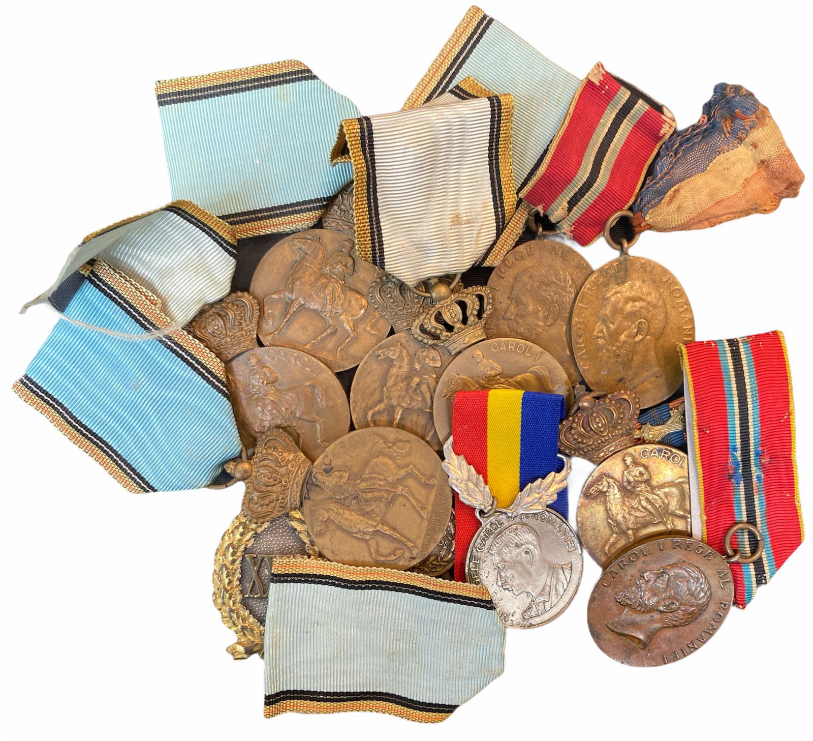 LOT OF 12 MEDALS and a Ribbon Bar (1 of 1)