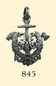 Jetton: Jetton Jetton of Nicholas II Technical Institute for Engineering Roads at Moscow. Silver, hallmarked onsuspension ring. BADGES