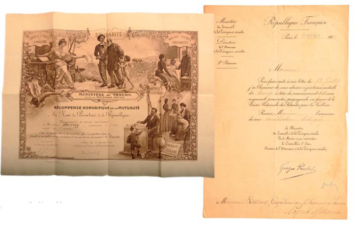 Diploma for a Bronze Medal of Honor for Mutual Aid (1 of 1)