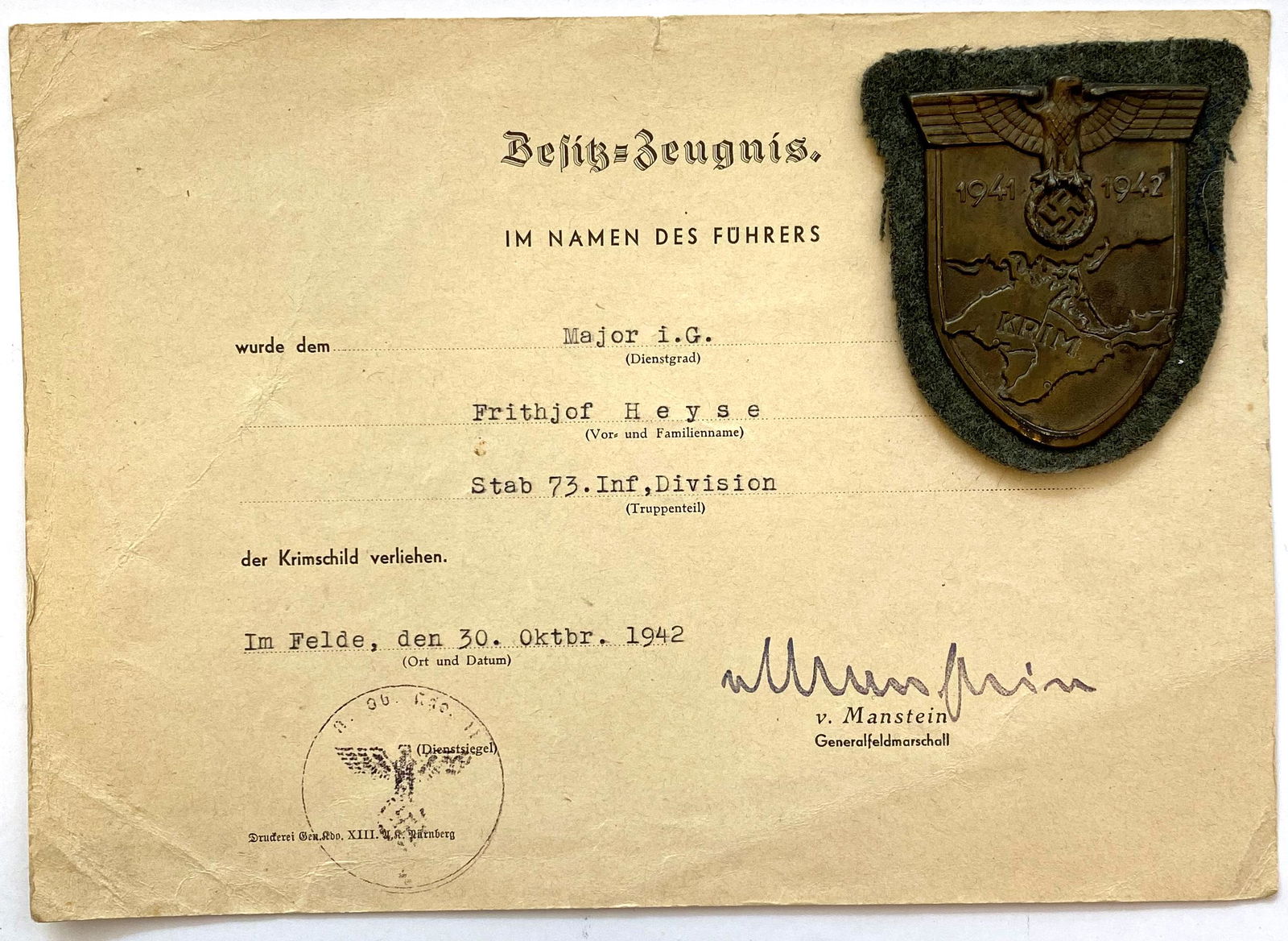 Personal Group of Major Frithjof Heyse (1 of 4)