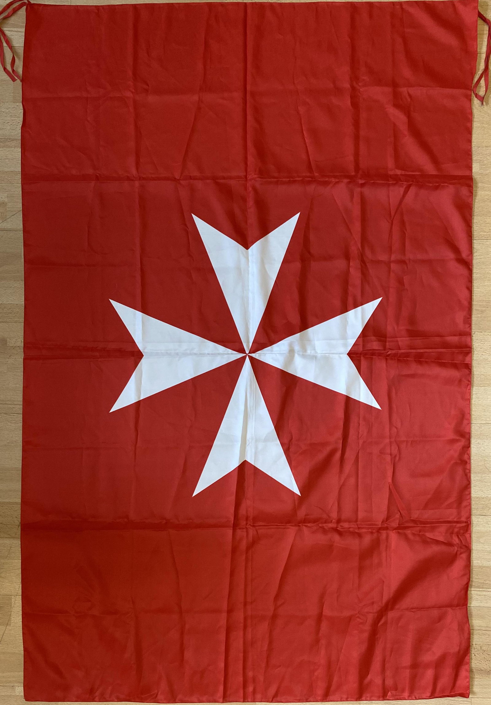 ORDER OF MALTA: Flag, 146,5 x 96 cm, Red knitted polyester. Very large and attractive, in superb condition and rare!
