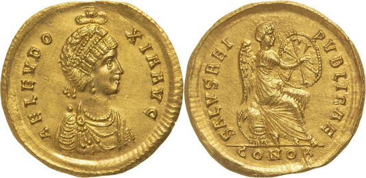 Aelia Eudoxia, Augusta, 400-404. Solidus, GOLD,