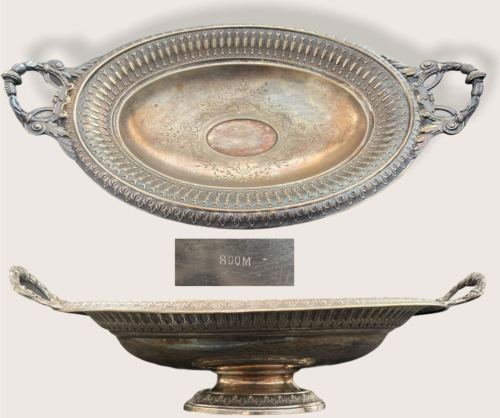 Neo-antique silver fruit display cup (1 of 1)