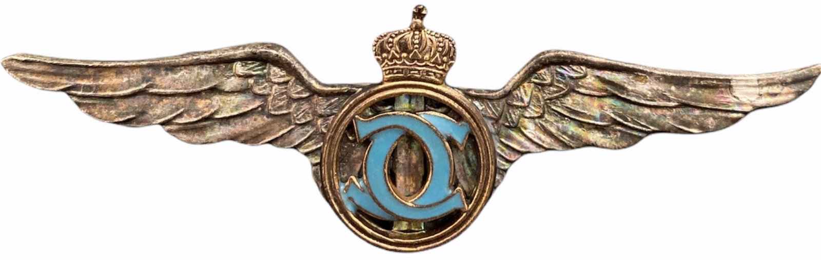 Pilot Badge for Graduates of the "Sport and: Breast Badge, 55x20 mm, silvered Bronze, with thin pin on reverse, I.M.S.P.R. 233. Rare! I