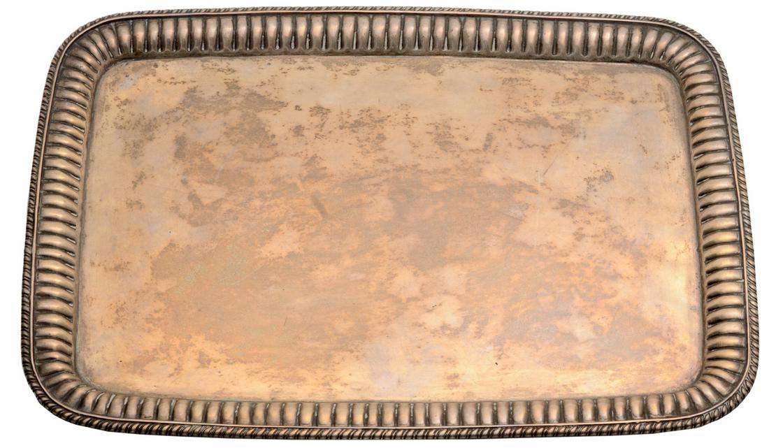 Rectangular silver service tray (1 of 1)