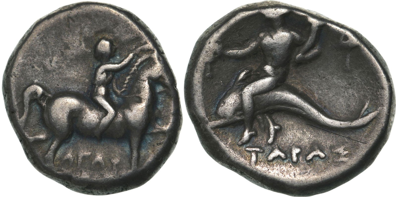 Calabria. Tarentum, Nomos, Silver, Nomos (19 mm, 6.37) circa 272-240 BC. (1 of 1)
